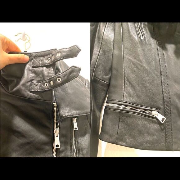 Allsaints Steine Leather Biker Jacket - Picture 11 of 13
